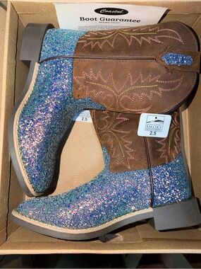 Smoky Mountain Kids' Blue Glitter Cowgirl Boots - Size 2.5